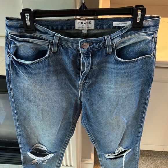 Frame Denim Le Pegged Jean Distressed Cotton Straight Leg - Picture 2 of 11